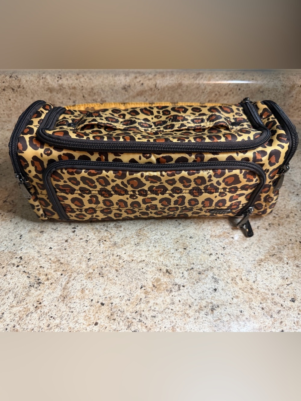 Lug Leopard Print Cosmetic Train Case - Brown & Tan